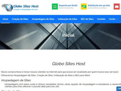 Criação de sites Portifólio Globo Sites Host